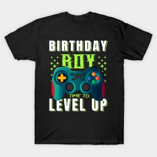 Birthday Boy Time To Level Up Funny Video Game Boys T-Shirt